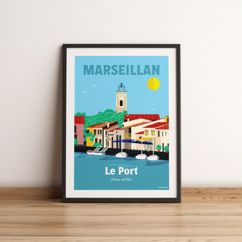 Affiche Marseillan, décoration 100% Méditerranée