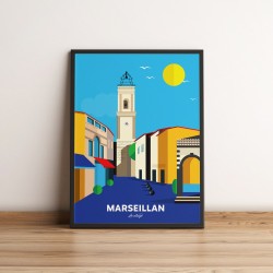 Affiche Marseillan village par Mistral et Tramontane